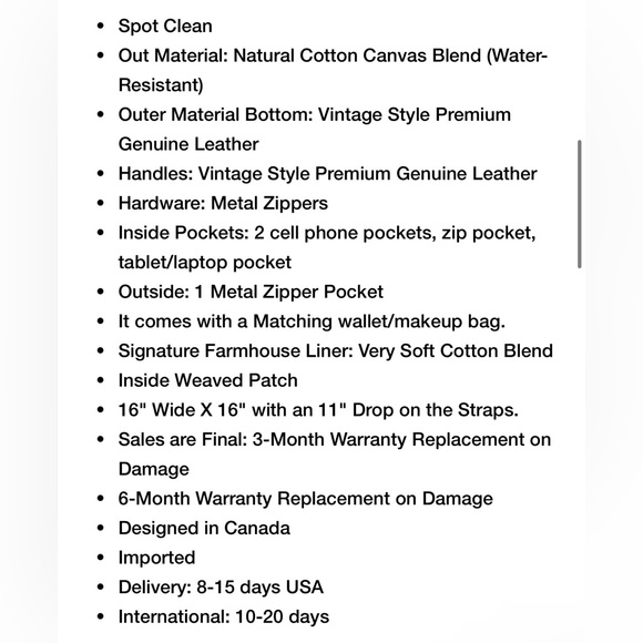 Farmhouse ginger spice tote - Picture 2 of 8